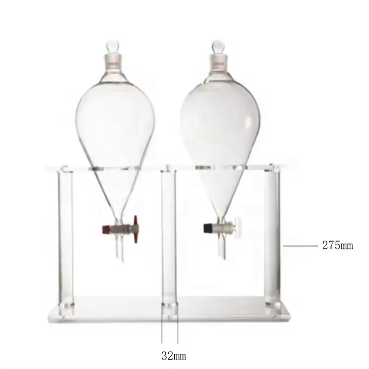 Embudo de separación en forma de pera de vidrio de borosilicato de 3000ml Tiandi Lab