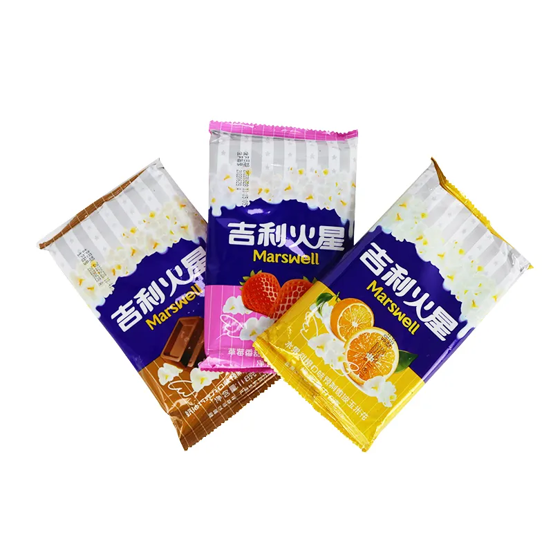 Sacchetto di plastica per Popcorn personalizzato sigillatura posteriore sacchetto di imballaggio alimentare per caramelle stampa Logo pellicola per imballaggio automatico