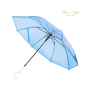 RST彩色透明透明伞C手柄廉价标志印刷伞 - Product Image 3