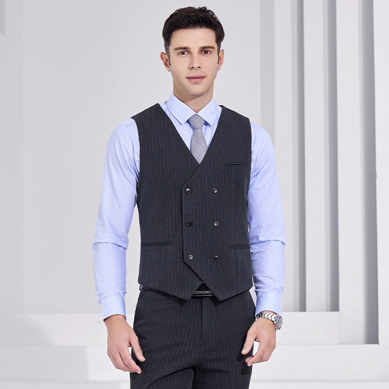 Gilet de costume gris croisé