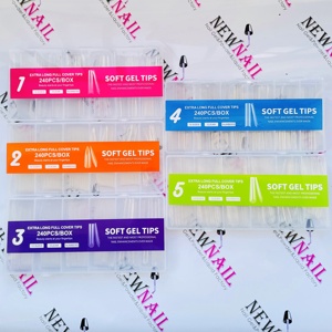 ปลายเล็บยาวพิเศษ240ชิ้นสีใสเป็นธรรมชาติ5สไตล์ที่แตกต่าง - Product Image 4