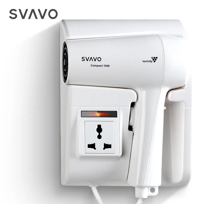 SVAVO Hotel room Wall Mounted Hair Dryer Low Radiation High Speed 1300W negative Ion Hair Dryer