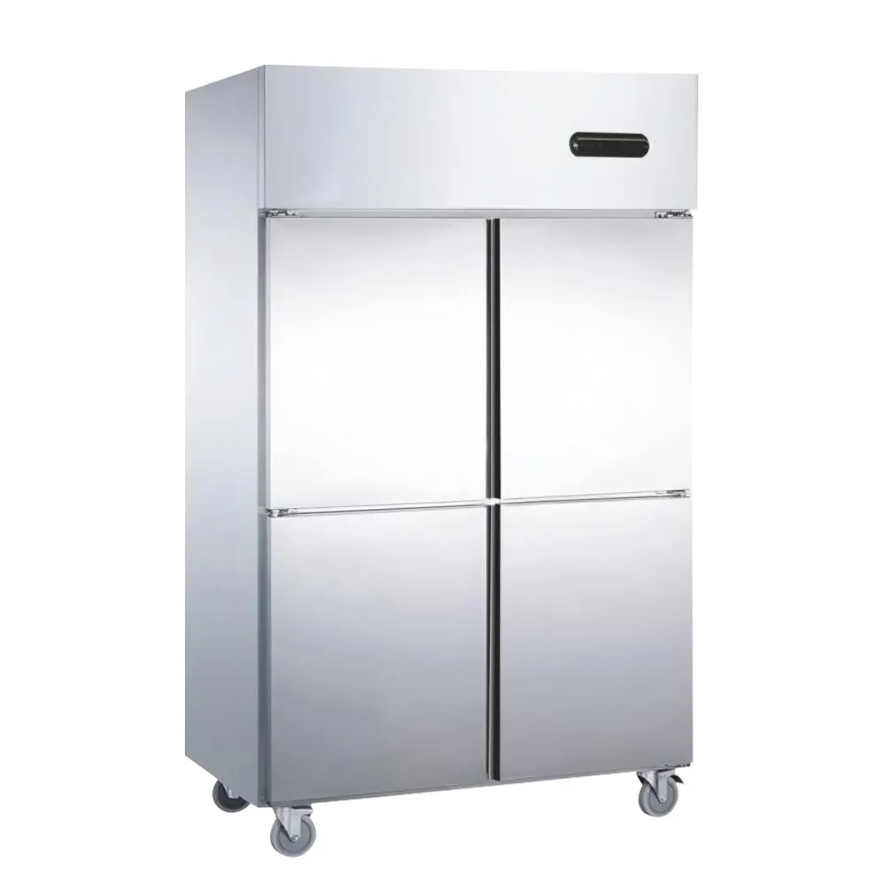 XEOLEO comercial 4 puertas cocina restaurante refrigeradores 1200L Acero inoxidable Vertical congelador 360W refrigeradores de refrigeración de carne