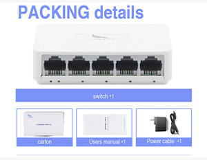 Hochleistungs-5-Port-Desktop-100-Mbit/s-Netzwerk 10/100-Mbit/s-Adapter Schneller Rj45-Ethernet-Switch LAN-Switching-Hub