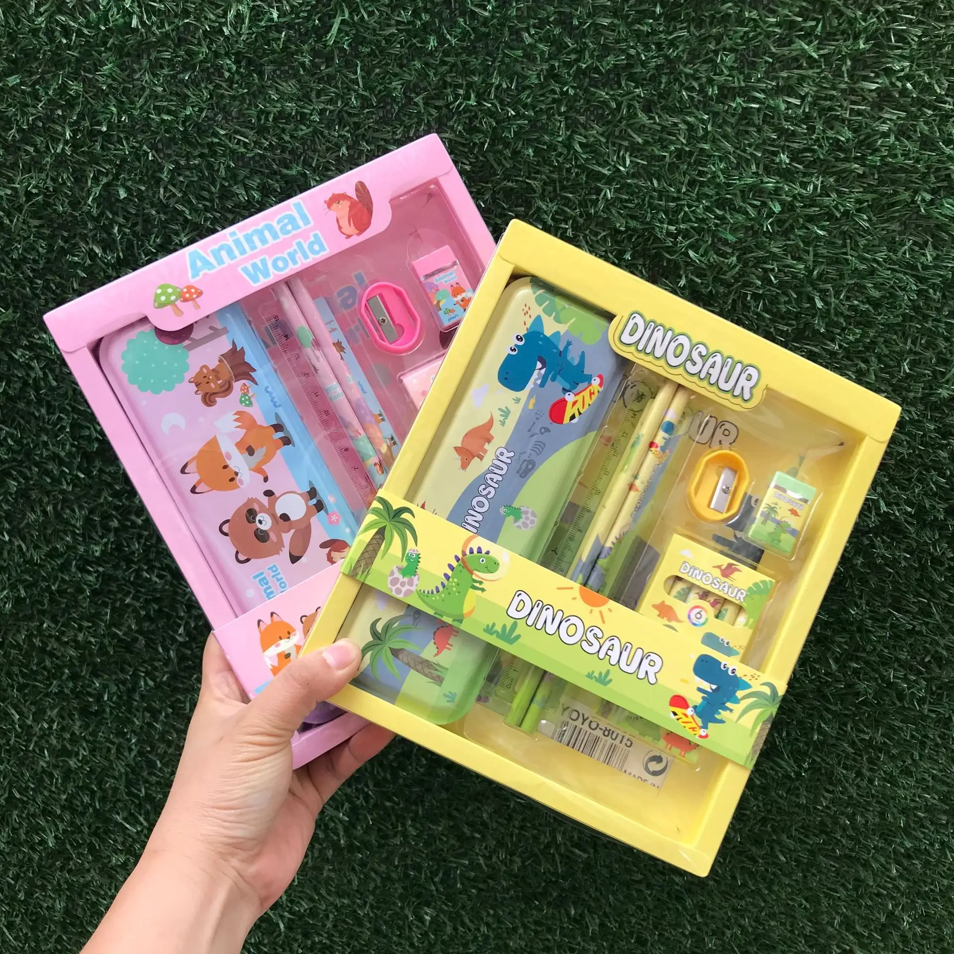 1 Set Rautan Penghapus Pensil Kawaii Kartun Set Alat Tulis 9 In 1 untuk Hadiah Perlengkapan Kantor Sekolah Hadiah Anak Laki-laki dan Perempuan