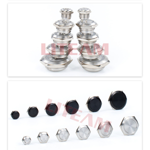 19mm Metal Waterproof Flat <strong>Button</strong> Metal Waterproof Momentary <strong>Push</strong> <strong>Button</strong> <strong>Switch</strong> 2 Pins Self-Locking <strong>Push</strong> <strong>Button</strong> <strong>Switch</strong>