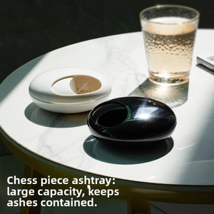 Anya Moderne Luxe Ronde Dubbele Melamine Winddichte Asbak Roterende Rookloze Sigarenhouder Deksel Thuis Kantoor Buitenshuis Gebruik - Product Image 2