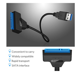 SHUOLE高速USB3.0からSATA3.0IIIへの2.5インチHDD/SSDハードドライブディスク用ハードドライブアダプターコンバーターケーブル - Product Image 3