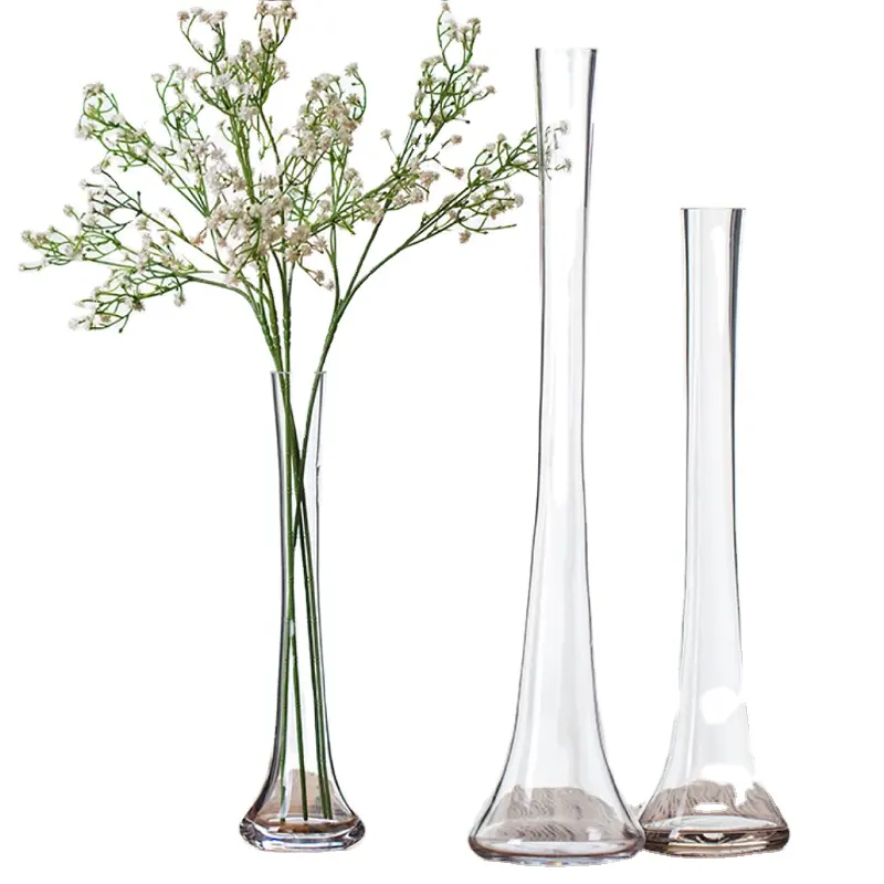 Aeofa vaso de vidro pequeno, vaso de vidro transparente, moderno, simples, decoração de sala de estar