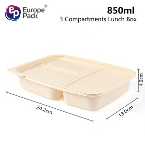 Environmental 3 4 5 Compartment Packing <strong>Box</strong> Containers Corn <strong>Starch</strong> Biodegradable Lunch Bento <strong>Box</strong> - Product Image 3