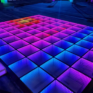 RGB 3D эффект СВЕТОДИОДНЫЙ танцпол панель освещенное закаленное стекло магнитное бесконечное зеркало для свадебной вечеринки сценические коврики DMX режим управления - Product Image 5