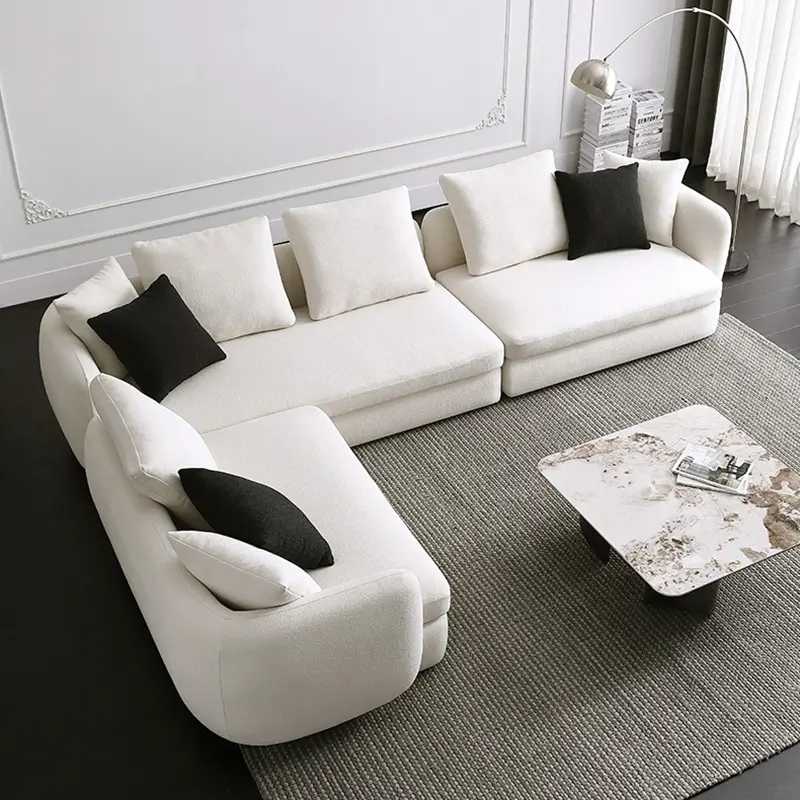 Moderni grandi grandi divani angolari mobili da soggiorno modulari divano set soggiorno angolo componibile in tessuto 5 posti divano