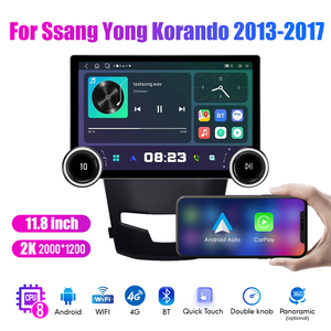11.8&quot; Diamond Dual Knobs 2K QLED Screen 2 Din Android Car Radio for <strong>Ssang</strong> <strong>Yong</strong> <strong>Korando</strong> 2013-2017 Stereo Android Auto Carplay - Product Image 2
