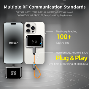 860-960mhz USB tip-c arayüzü tak ve çalıştır Android IOS cep telefonu küçük boyutlu taşınabilir OTG UHF RFID kart okuyucu telefon için - Product Image 3
