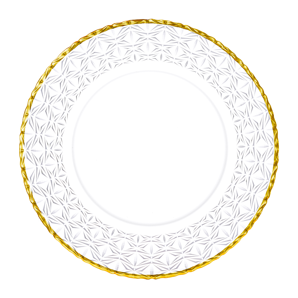 Transparent avec bord doré