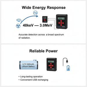 Globesoaring sr1200 cầm tay bức xạ Detector di động x Beta gamma-ray màn hình cá nhân Geiger truy cập Đo liều khảo sát mét - Product Image 2