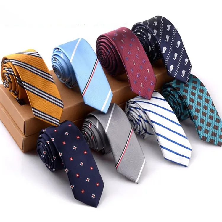 Jacquard gravata de pescoço personalizada, 100 poliéster, para homens