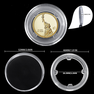 21Mm Đến 46Mm Thu Morgan Bạc Đô La Đồng Xu Chủ Lưu Trữ Rõ Ràng Nhựa Đồng Xu Viên Nang Với Có Thể Điều Chỉnh Gasket - Product Image 4
