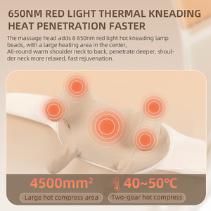 <strong>One</strong>-Key Control 3D Kneading Neck Massager with Red Light <strong>Therapy</strong> Adjustable Width for Shoulder Back Pain Relief - Product Image 4