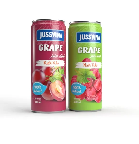 330Ml Jussvian Goede Prijs 100% Rode Druivensap Custom Private Label Groothandel Leveranciers Ingeblikt 100% Vers Fruit