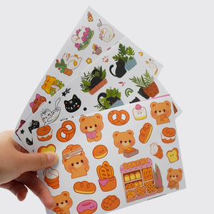 Bán buôn tùy chỉnh in ấn không thấm nước tự dính Vinyl PVC phim hoạt hình trang trí Nụ Hôn cắt Sticker Sheets - Product Image 5