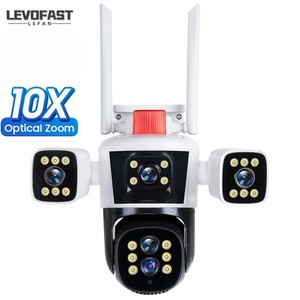 LEVOFAST 4MP Wifi 10X光学变焦安全摄像机8MP 16MP无线四镜头三屏闭路电视PTZ摄像机 - Product Image 1