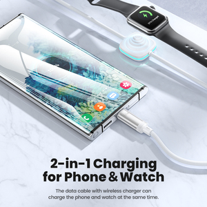 สายชาร์จข้อมูลแม่เหล็กแบบ2 in 1 Type C TO Type C 60W USB ไร้สายแบบแม่เหล็กสำหรับ Apple Watch - Product Image 6
