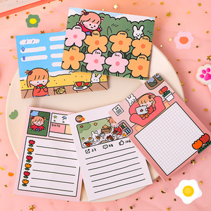 Notas Adhesivas Kawaii de dibujos animados, 50 páginas por paquete, papel de cuenta de mano, cuaderno pequeño portátil - Product Image 2