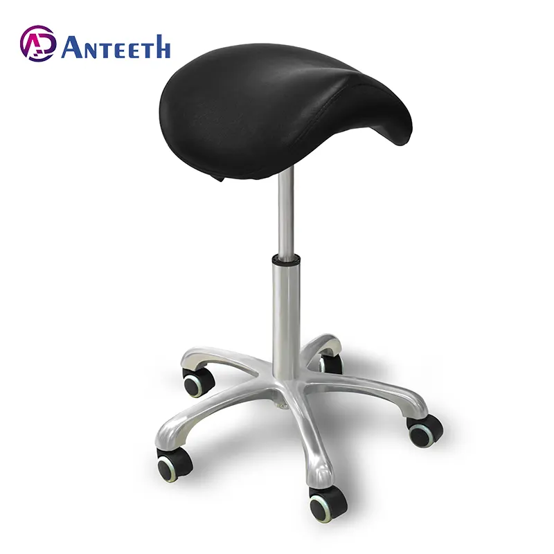 Andentes cadeira de couro de pvc, base de liga de alumínio colorida para escritório dental/salão/spa