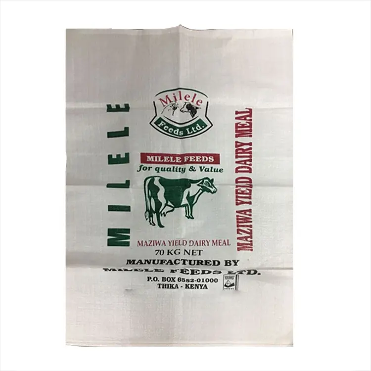 Saco de ração de frango saco de alimentos para peixes saco de polietileno 25kg, Canadá alimentação animal PP saco tecido plástico, saco tecido pp para alimentação