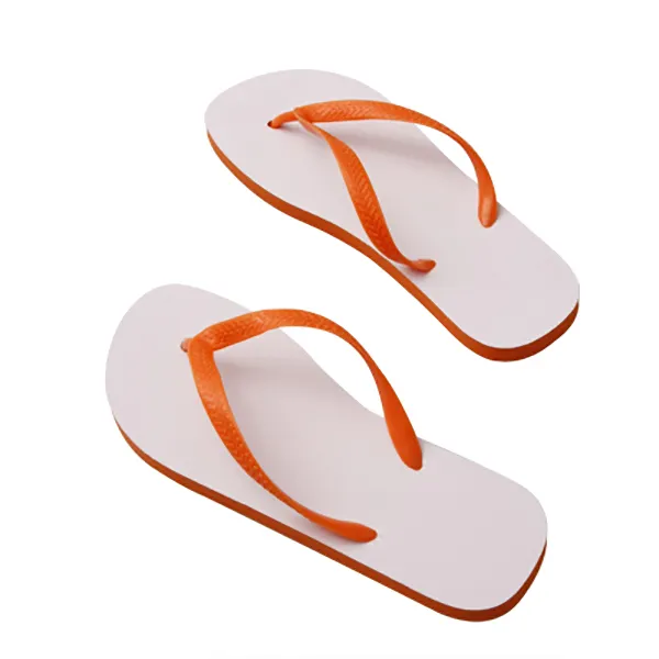 Sublimation blanc tongs été conseil pantoufles sandales en caoutchouc impression personnalisée en plein air plage tongs pour hommes enfants orange