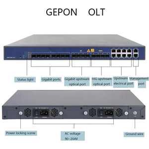 Módem 2xGPON y 4xGE RJ45 1x10G SFP + a precio de fábrica OLT de 2 puertos con conector SC para redes FTTH - Product Image 3