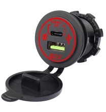 Auto <strong>USB</strong> Power Socket, TPYE CQC3.0 Modified Car High Current Dual Port <strong>Output</strong> for Motorboat for 12-24V <strong>Input</strong> for RV - Product Image 3
