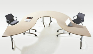 现代简约设计定制可折叠模块化半圆形办公室小接待处办公桌 - Product Image 3