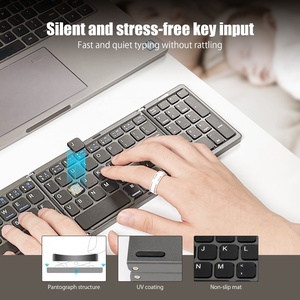 ミニキーボード数字キーパッド折りたたみ式ワイヤレス超スリムキーボードスペイン旅行折りたたみキーボードタブレット用ラップトップ - Product Image 2