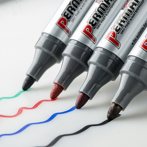 Set di pennarelli permanenti con Logo personalizzato pennarelli permanenti impermeabili colorati con punta a scalpello a proiettile con Clip