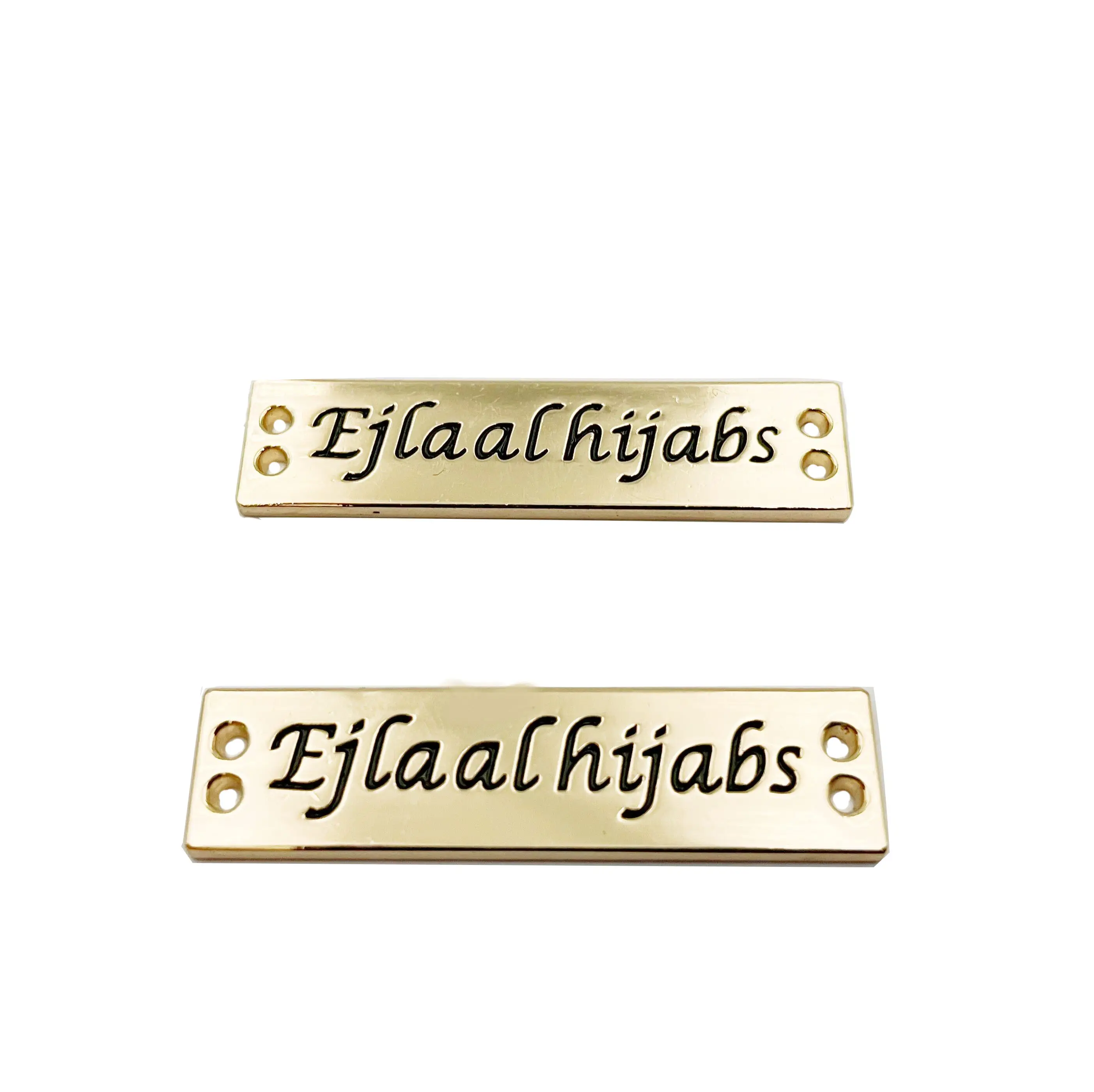 Oro vaqueros de color de metal etiqueta/Logotipo de metal para hijab