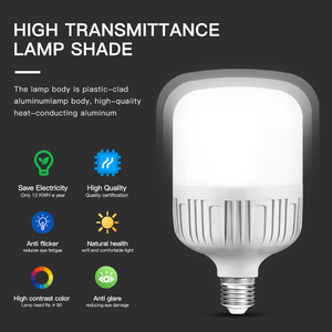 Factory Price E27 T Shape <strong>LED</strong> Lamp Bulb B22 Base AC Power MR16 Type 3000K CCT Aluminum Warehouse <strong>5W</strong>-60W Options ROHS Certified - Product Image 3