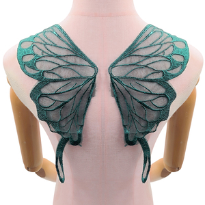 Zurück kragen mit schmetterling muster Stickerei Spitze Diy Mode Zubehör Applique Patches Design Polyester spitze net tuch