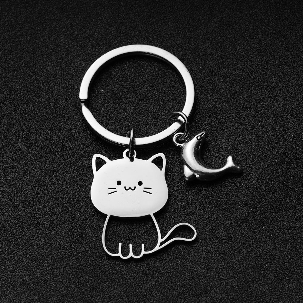 Cat keychain small fish accessories 4