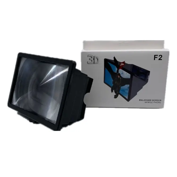 Tela de exibição estendida Ampliar Lupa 3D F2 8 POLEGADAS caixa mágica para cinema móvel celular