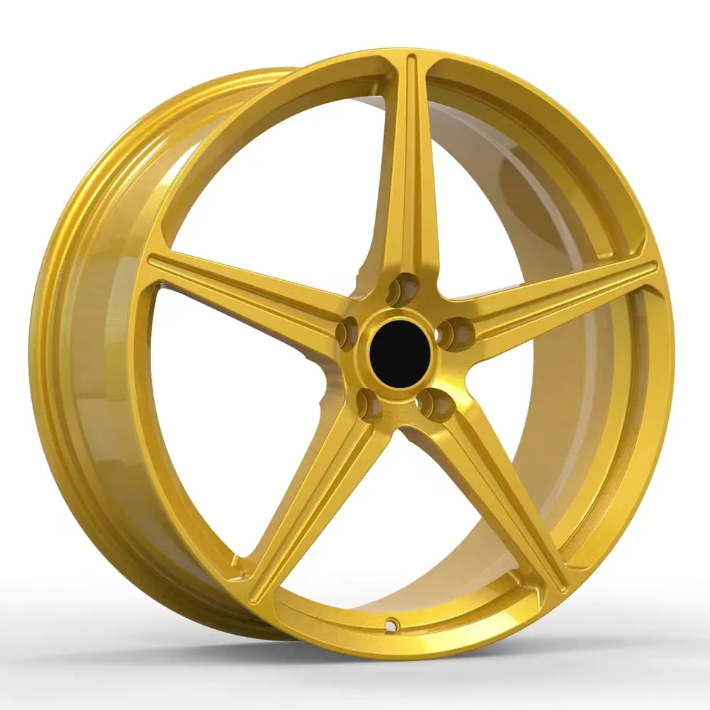 Cerchi a 5 razze in lega forgiata metallizzata color oro 20x8.5 anteriori 20x10.5 posteriori 5x114.3 per Tesla Emira V6