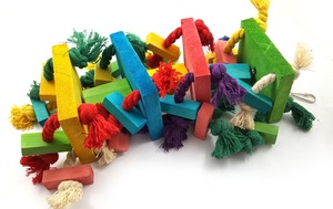 ของเล่นไม้ที่ทนทานของเล่นที่มีสีสันสำหรับนกแก้วสัตว์เลี้ยงของเล่นสำหรับเคี้ยวของเล่นสำหรับนกสัตว์เลี้ยง - Product Image 4