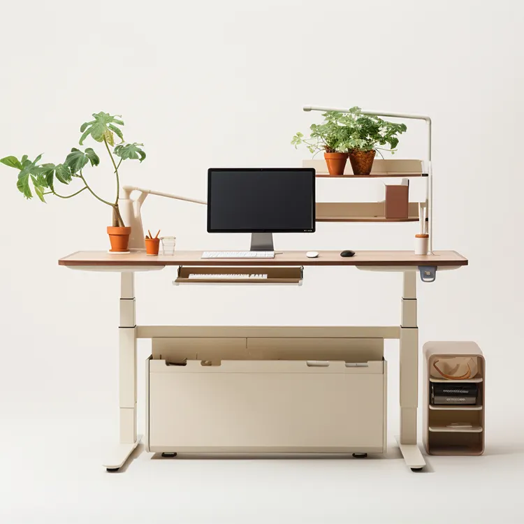 סטודנט לומד לבן/שחור מתכוונן לגובה שולחן מחשב שולחן עבודה מעץ לשבת בעמידה שולחן הרמה שולחן עמידה חשמלי