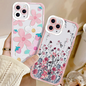טבע טרי ציור פרח דפוס טלפון מקרה עבור iphone 15 11 pro מסוגנן max מסוגנן עבור גינה טרי