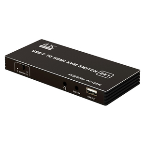 Conmutador KVM tipo C USB C a HDMI 4K 60Hz 2x1 para 2 ordenadores Compartir 1 Monitor HDMI Soporte PD 100W Carga de ratón y teclado - Product Image 1