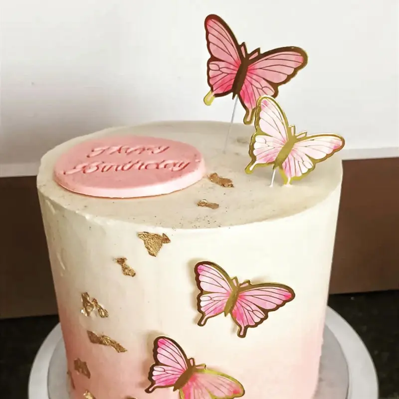 Vente chaude belle décoration de gâteau en papier papillon pour la décoration de l'anniversaire de la fille