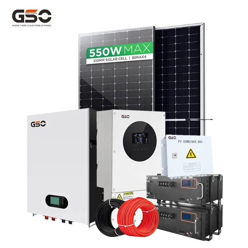 Set completo sistema di alimentazione del pannello solare 5kw 8kW 10kW 15kW 20kW sistema solare ibrido residenziale a energia solare Off Grid