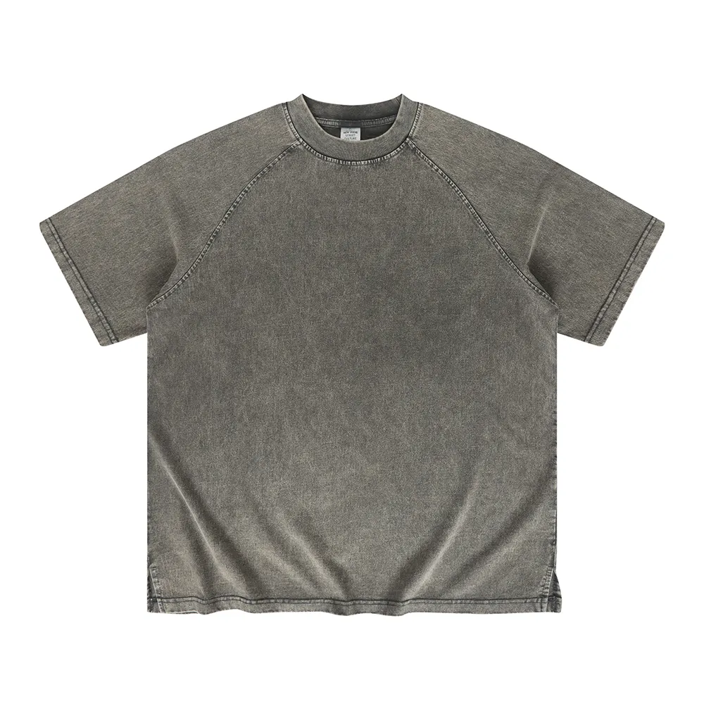 285 g 100 % reine baumwolle säuregewaschenes t-shirt übergroß zersetzt kurzarm-t-shirt schwergewicht vintage batik-t-shirt für herren