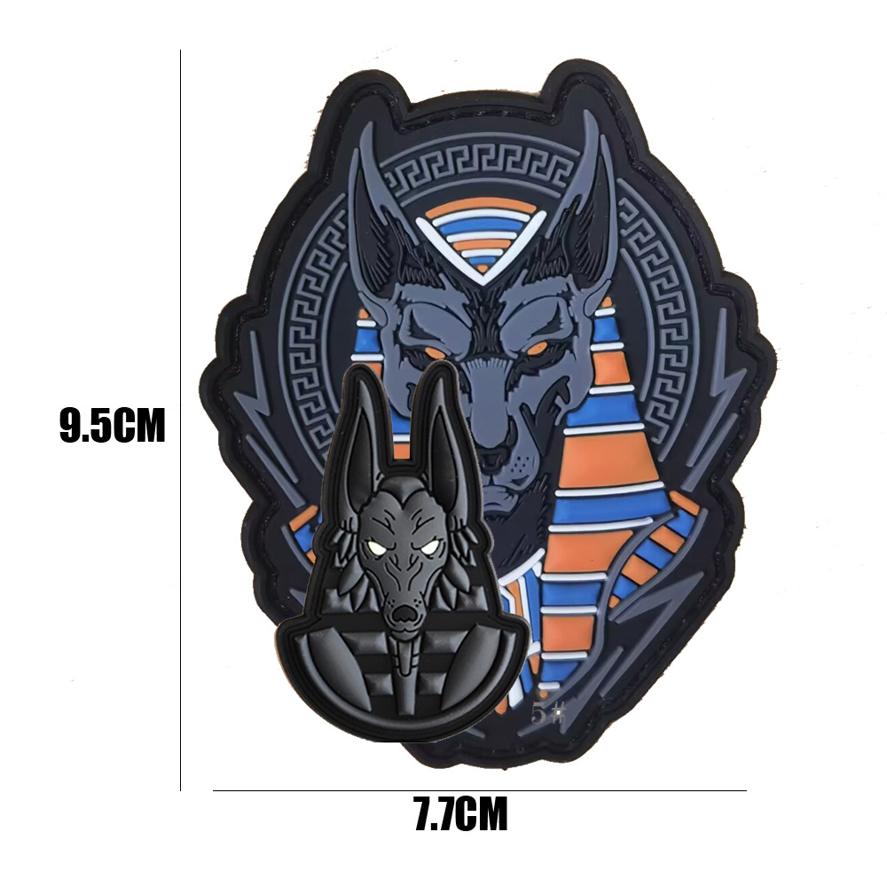 P00288-6 PVC Dieu ancien (6#Chien Anubis (Orange et Bleu))